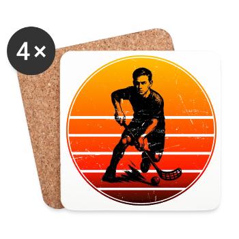 Unihockey Power Floorball Design - Coasters (set of 4) - white - Front