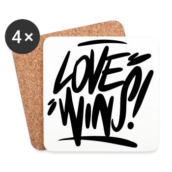 love wins Liebe gewinnt - Untersetzer (4er-Set) - Weiß - Vorne