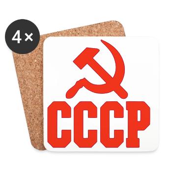 CCCP Design dans le style années 80 – Chemise rétro - Dessous de verre (lot de 4) - blanc - Devant