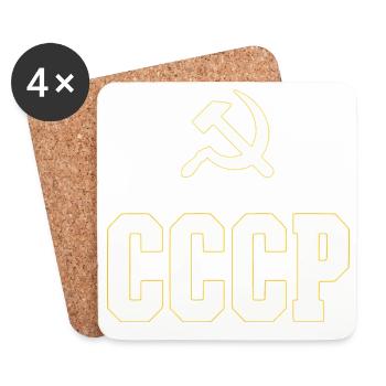 Design CCCP dans le style des années 80, bouteille rétro - Dessous de verre (lot de 4) - blanc - Devant