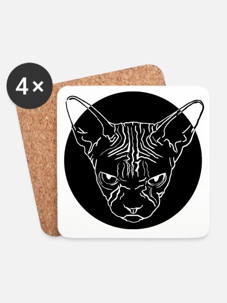 Sphinx Head - Coasters (set of 4) - white