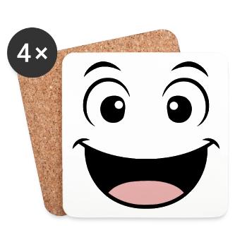 Good mood face - Coasters (set of 4) - white - Front