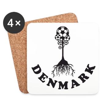 Arbre du football du Danemark - Dessous de verre (lot de 4) - blanc - Devant