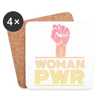 Frauenrechte Woman Power - Untersetzer (4er-Set) - Weiß - Vorne