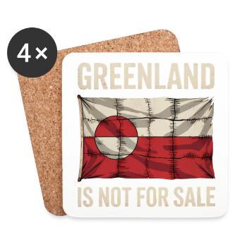 Le Groenland n’est pas à vendre ! - Groenland / Grønland - Dessous de verre (lot de 4) - blanc - Devant