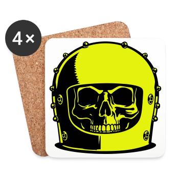 Skull Helm Popart - Untersetzer (4er-Set) - Weiß - Vorne