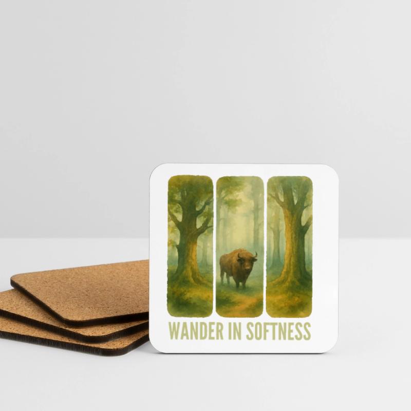 Bisons errants dans la forêt Dessous de verre (lot de 4)