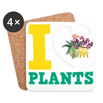 Plant Lover Love Plants Gardener - Coasters (set of 4) - white - Front