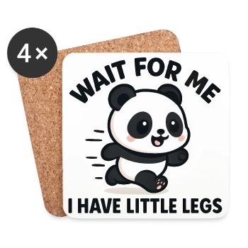 Panda Spruch Humor Meme Lustig Witzig Geschenkidee - Untersetzer (4er-Set) - Weiß - Vorne