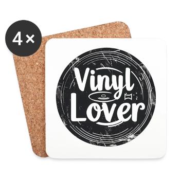 Vinyl Lover Design de musique vintage - Dessous de verre (lot de 4) - blanc - Devant