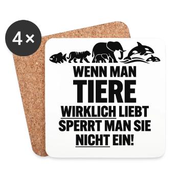 anti ZOO - Untersetzer (4er-Set) - Weiß - Vorne