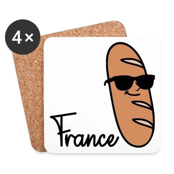 France Baguette - Coasters (set of 4) - white - Front