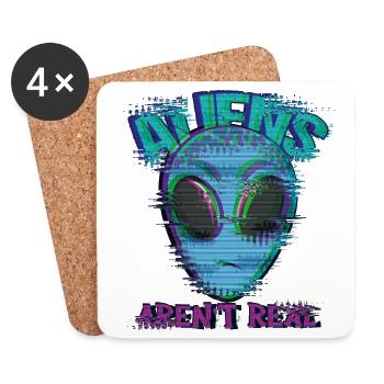 Bizarre, ce n’est pas un vrai bug extraterrestre - Dessous de verre (lot de 4) - blanc - Devant