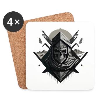 Desert Veiled Skeleton - Coasters (set of 4) - white - Front