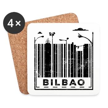 Bilbao barcode - Coasters (set of 4) - white - Front