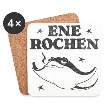 Smoker shirt Smoking Manta Ray Vintage - Coasters (set of 4) - white - Front