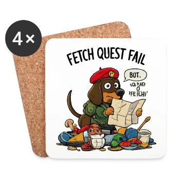 Échec de quête de collecte Petit - Dessous de verre (lot de 4) - blanc - Devant