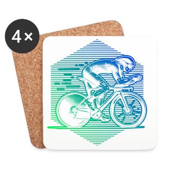 Attention aux fans de vélo de route, déclaration simple - Dessous de verre (lot de 4) - blanc - Devant