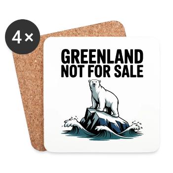 Le Groenland n’est pas à vendre ! - Groenland / Grønland - Dessous de verre (lot de 4) - blanc - Devant