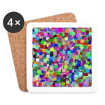 Colorful Squares - Coasters (set of 4) - white - Front