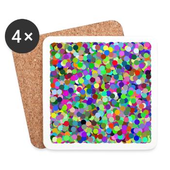 Colorful confetti circles - Coasters (set of 4) - white - Front