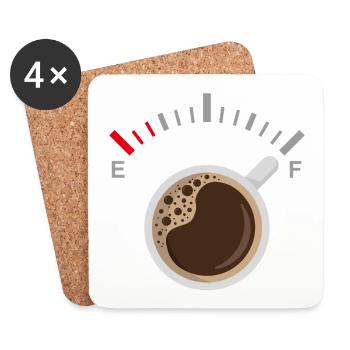 Full of Coffee - Coasters (set of 4) - white - Front