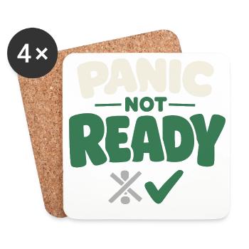 Calmness beats panic, lifestyle, - Coasters (set of 4) - white - Front