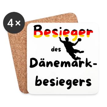 European Handball Championship 2026 - Defeat of the Denmark Defeater - Coasters (set of 4) - white - Front