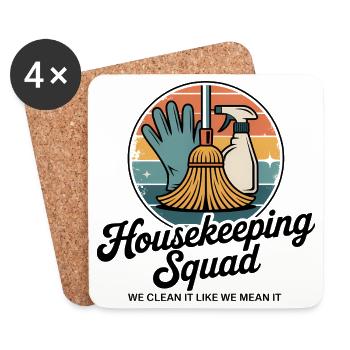 Funny Cleaning Design - Coasters (set of 4) - white - Front