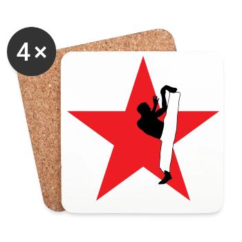 Capoeira - Combat - Danse - Dessous de verre (lot de 4) - blanc - Devant