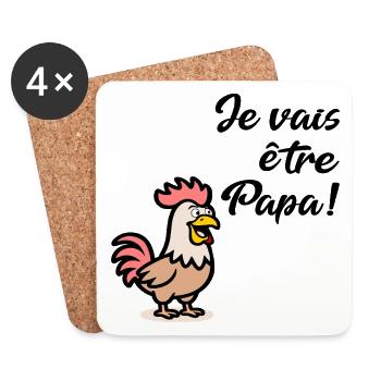 Chickens Daddy Chickens - Coasters (set of 4) - white - Front