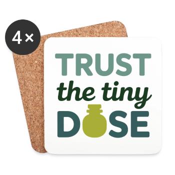 Certified Clinical Micro-Pharmacology Apparel  - Coasters (set of 4) - white - Front