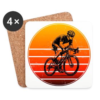 Motif clair de vélo de route pour chaque jour - Dessous de verre (lot de 4) - blanc - Devant