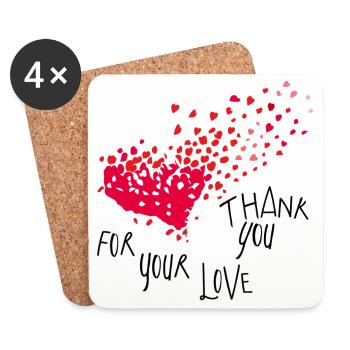 thank you - Coasters (set of 4) - white - Front
