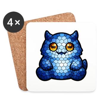 Mosaic Cat Blue-eye - Coasters (set of 4) - white - Front
