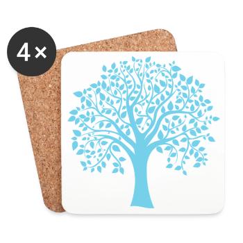 Icon Blue Jumbo Tree Print Silhouette - Untersetzer (4er-Set) - Weiß - Vorne