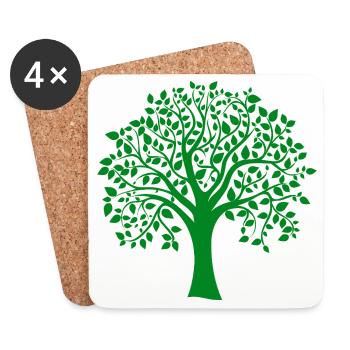 Base Green Jumbo Tree Print Silhouette - Coasters (set of 4) - white - Front
