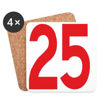 Red 25 in klarer Typografie - Untersetzer (4er-Set) - Weiß - Vorne
