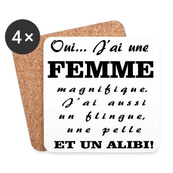 Une femme magnifique  - Dessous de verre (lot de 4) - blanc - Devant