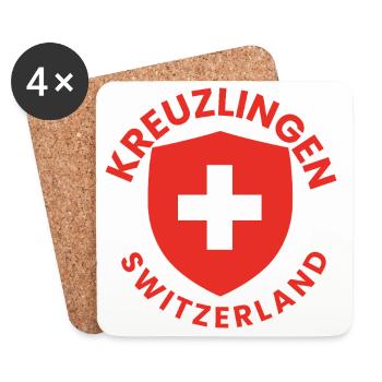 Kreuzlinger Schweiz-Wappen - Untersetzer (4er-Set) - Weiß - Vorne