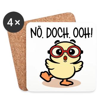 Kindergarten Child Kita Child Chick - Coasters (set of 4) - white - Front