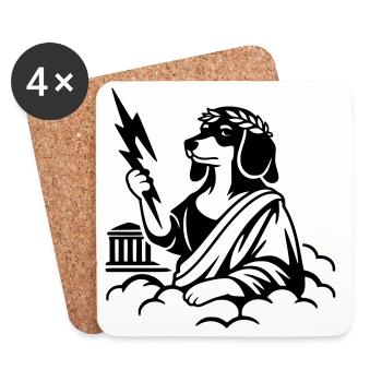 Zeus Wurstos Dackel - Untersetzer (4er-Set) - Weiß - Vorne