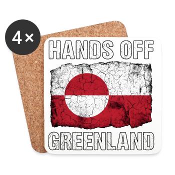 Hands Off Greenland Distressed Flag Design - Untersetzer (4er-Set) - Weiß - Vorne