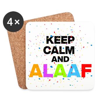 RESTEZ CALMES ET ALAF ! LUNDI GRAS ET CARNAVAL NOIR - Dessous de verre (lot de 4) - blanc - Devant