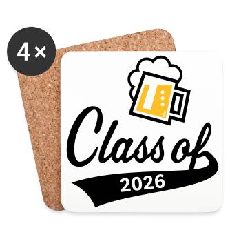Class Of 2026 (Graduating Class / Beer / 2C POS) - Coasters (set of 4) - white - Front