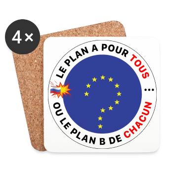 Europe_le_plan_A_pour_tous - Dessous de verre (lot de 4) - blanc - Devant
