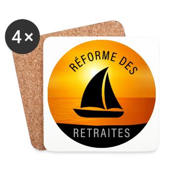 Reforme_des_retraites - Dessous de verre (lot de 4) - blanc - Devant