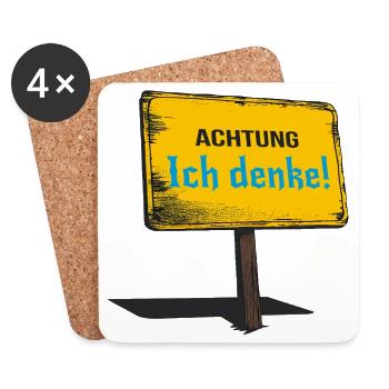 Attention, je crois que signe - Dessous de verre (lot de 4) - blanc - Devant
