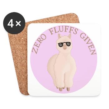 Fluffiges Alpaca - Untersetzer (4er-Set) - Weiß - Vorne