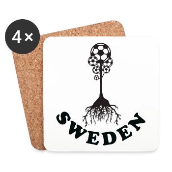 Arbre du football de Suède - Dessous de verre (lot de 4) - blanc - Devant